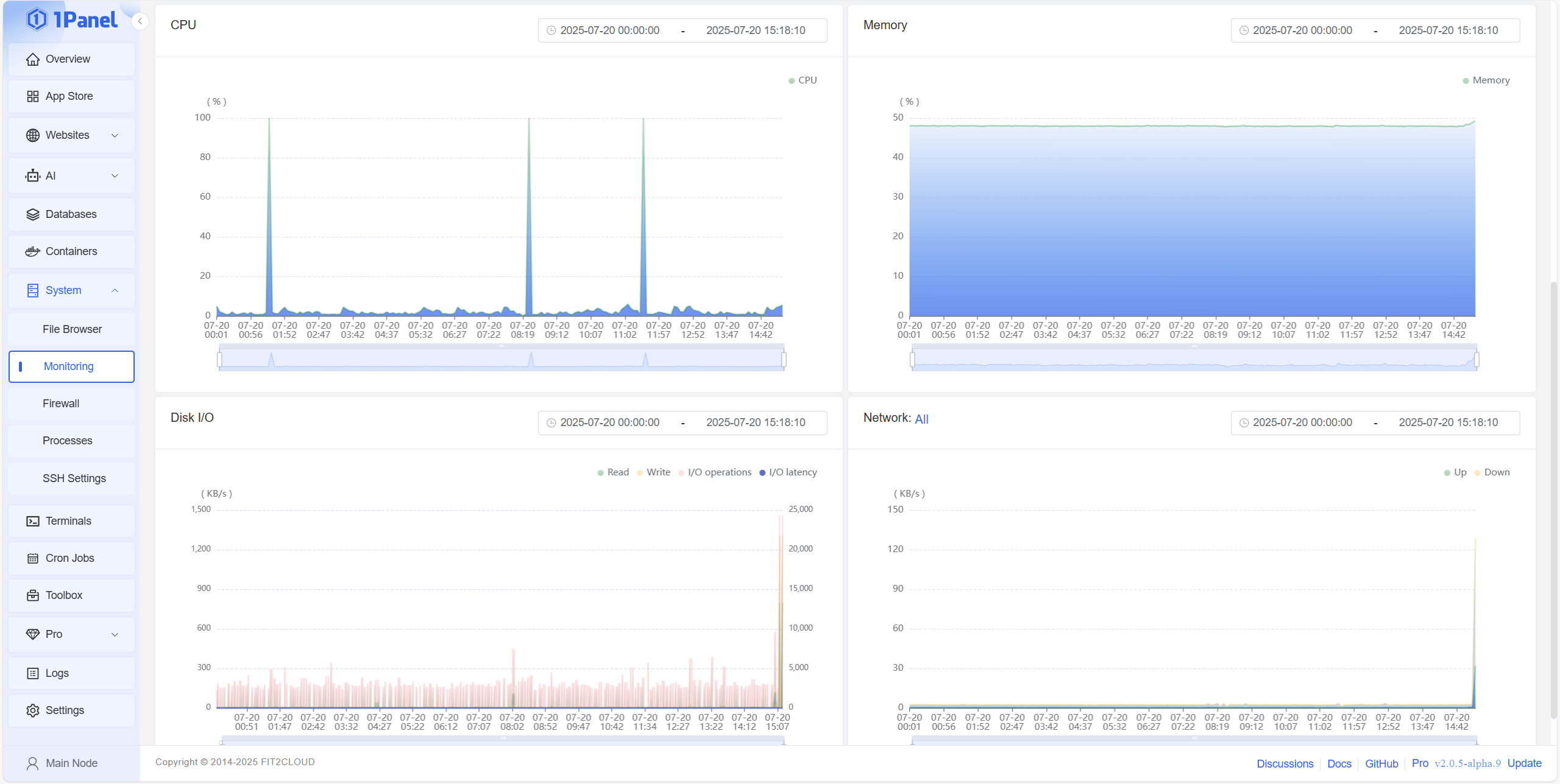Monitorización del sistema en tiempo real